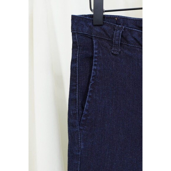 MNG By Mango Women's Side Pocket Wide Leg Blue Tailored Stretch Denim Jeans SZ 6 - Picture 3 of 16